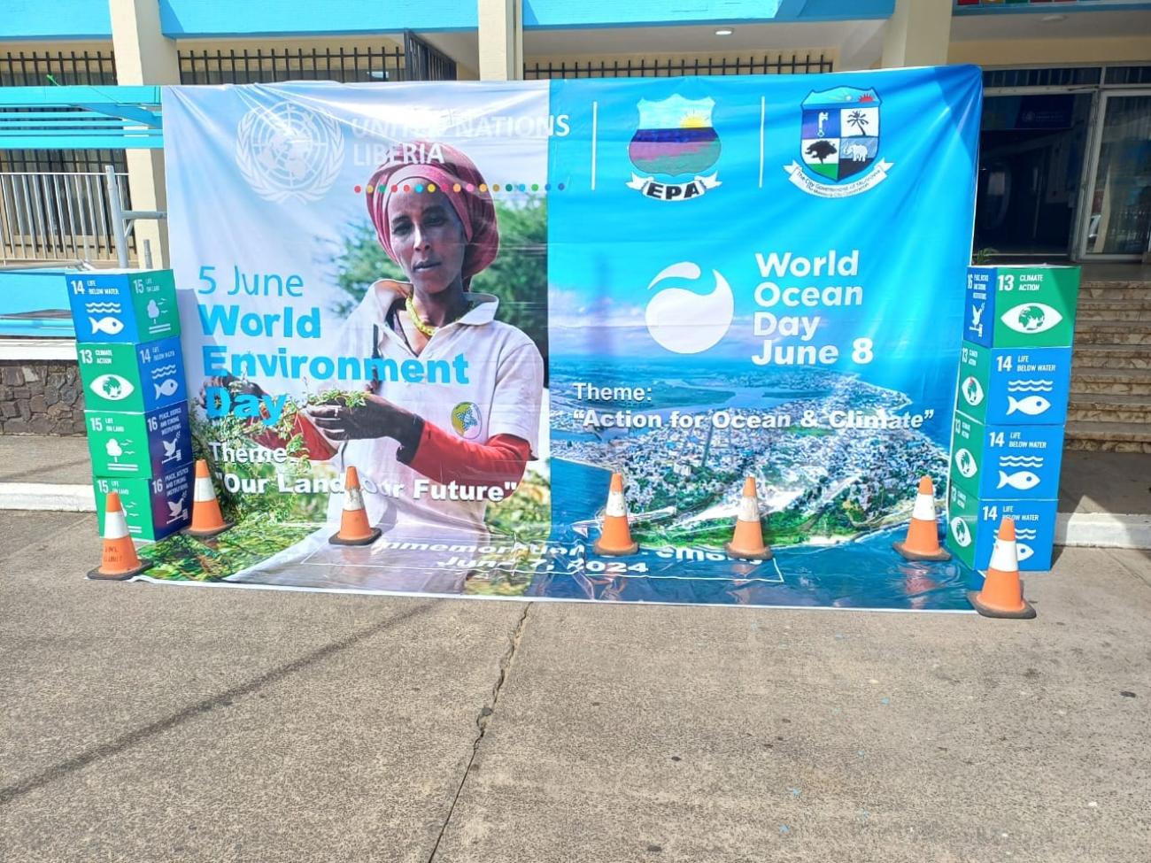 Banner with a lady on the front